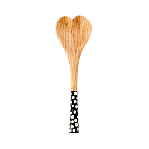 Kenyan Olivewood + Bone Heart Cooking Spoon