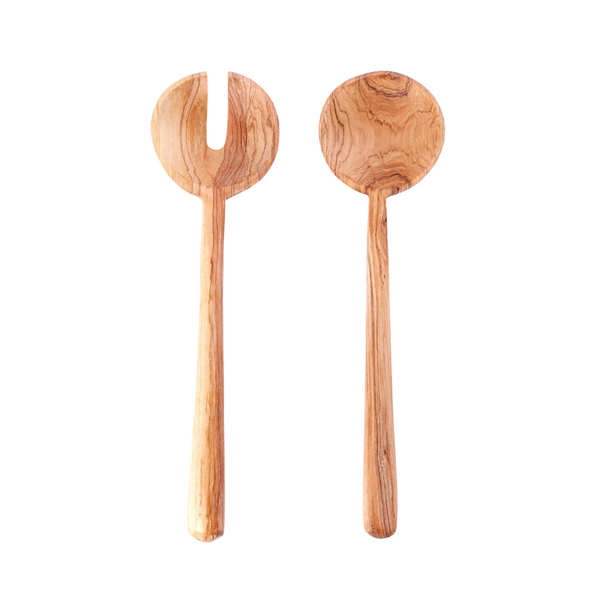 Kenyan Olivewood Pendulum Salad Servers