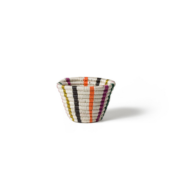 Tiny Catch All Basket - Striped Multicolor Neon