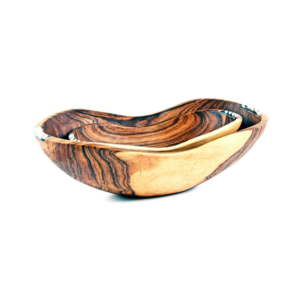Kenyan Olivewood + Bone Dip Bowl - Set of Two - Batik