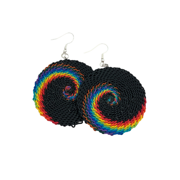 Telephone Wire Disc Earrings