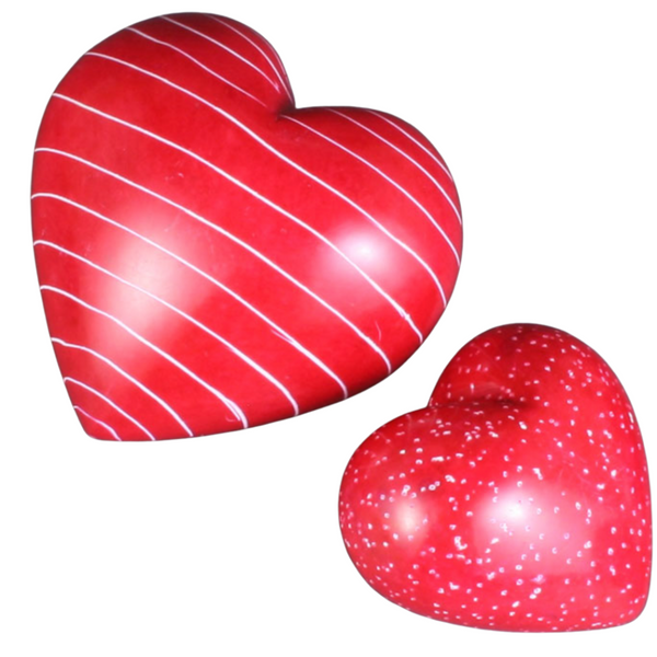 Kenyan Soapstone Heart - Red