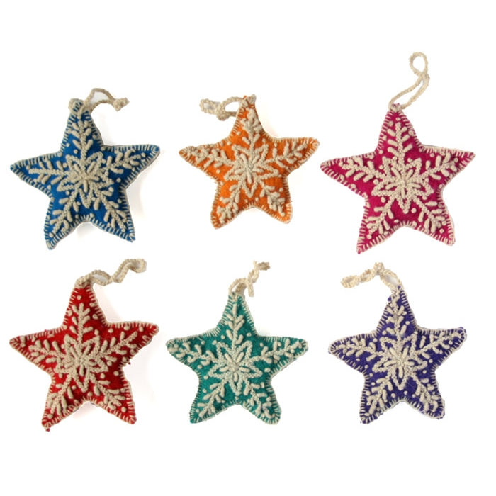Embroidered Star Ornaments