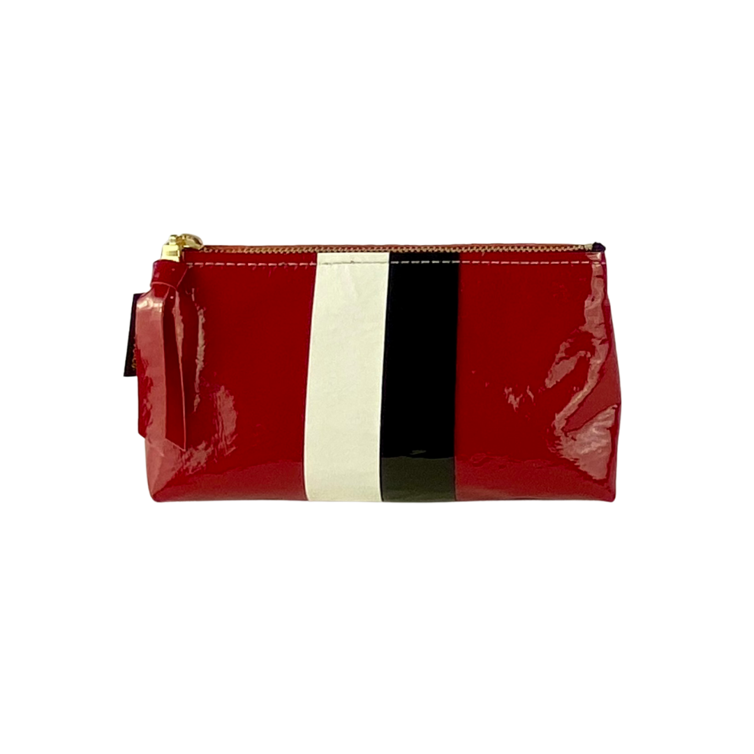 Bardot Striped Patent Leather Pouch
