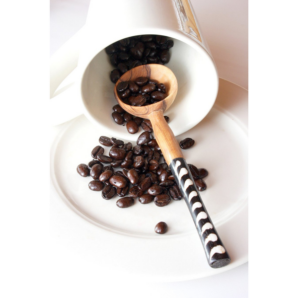 Kenyan Olivewood + Bone Coffee Scoop - Batik