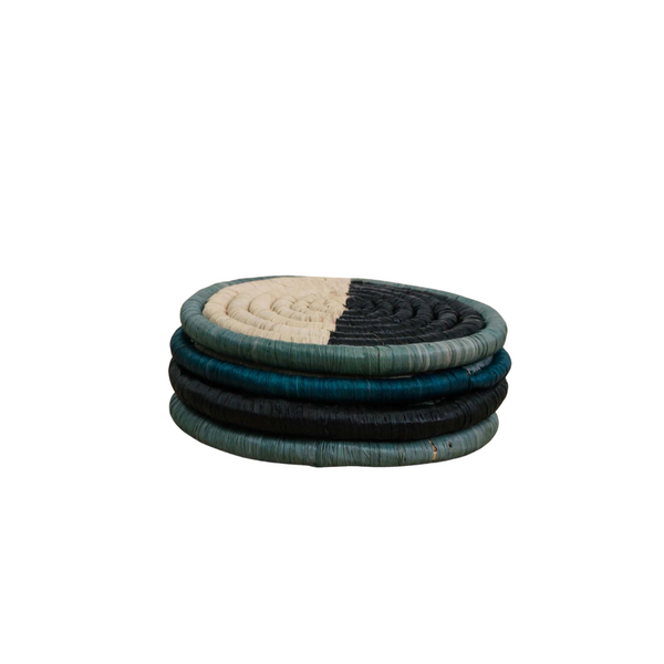 Coasters, Set of 4 - Color-Blocked Dipped Cool