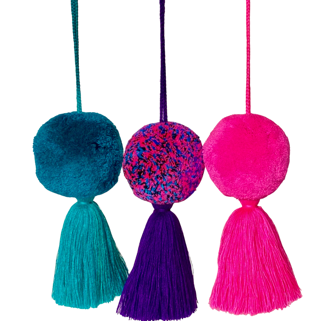 Guatemalan Large Pom Pom Ornament - Assorted Colors