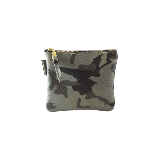 Ginger Camo Leather Pouch