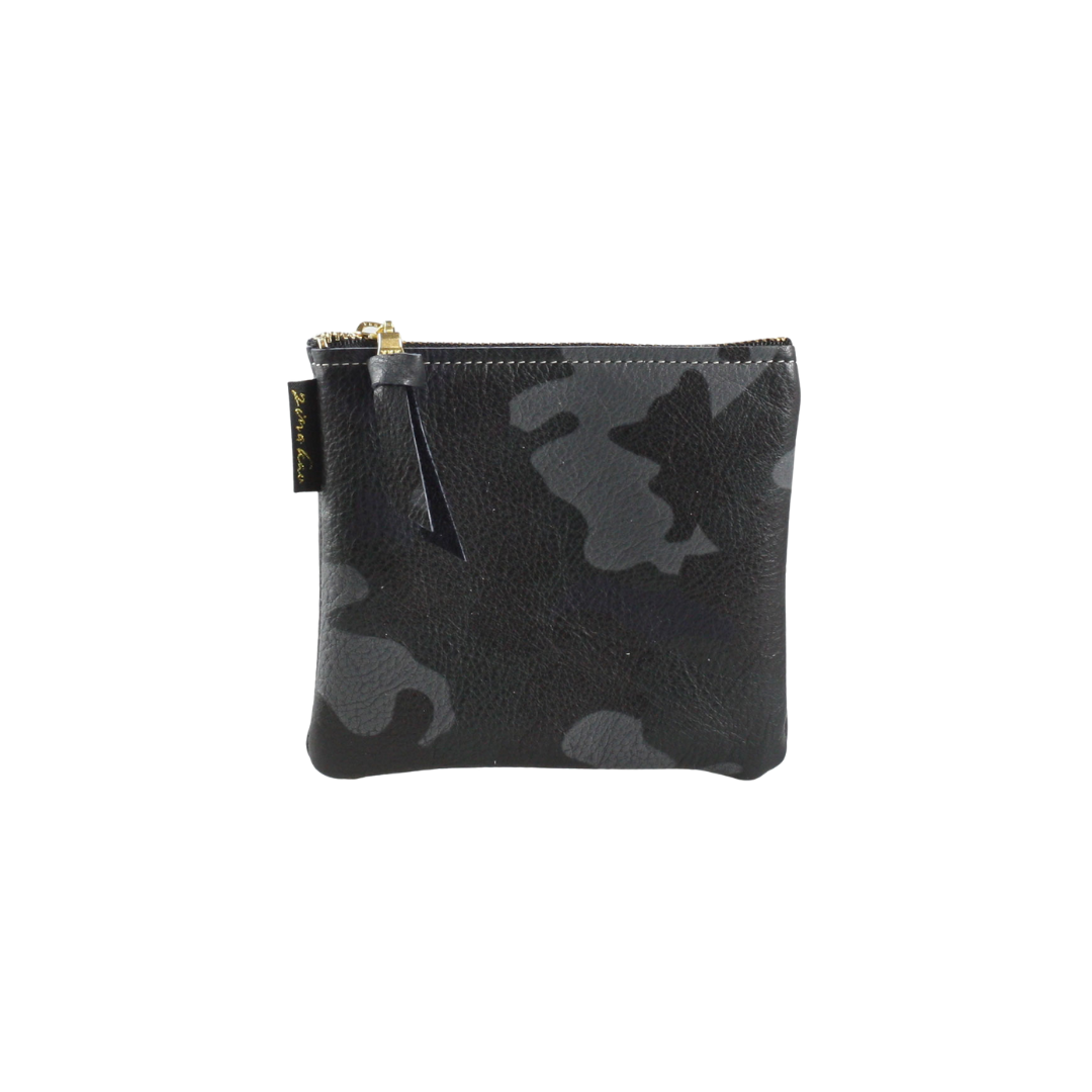 Ginger Camo Leather Pouch