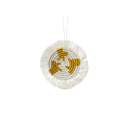 Geo Fringed Plate Ornament - Gold