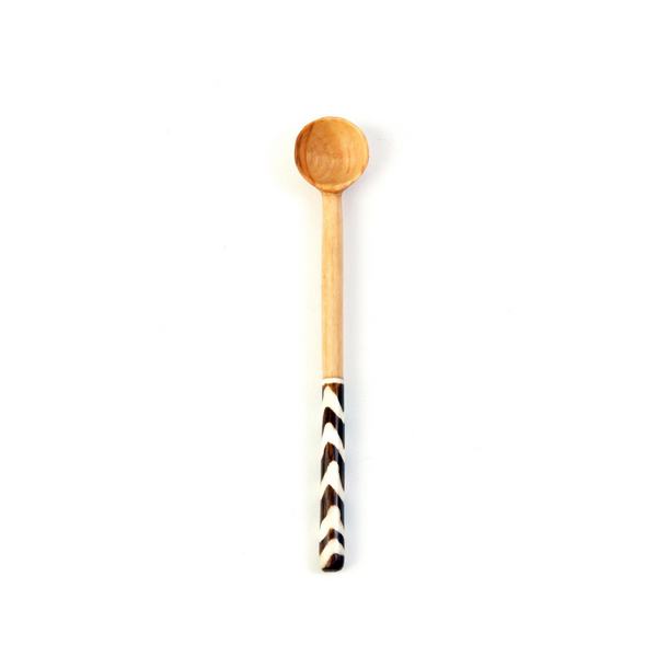 Kenyan Olivewood + Bone Sugar Spoon