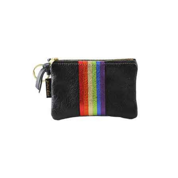 Kara Everyday Rainbow Leather Keyring Pouch