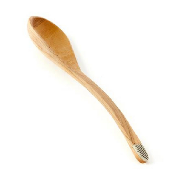 Kenyan Olivewood + Bone Cultured Serving Spoon