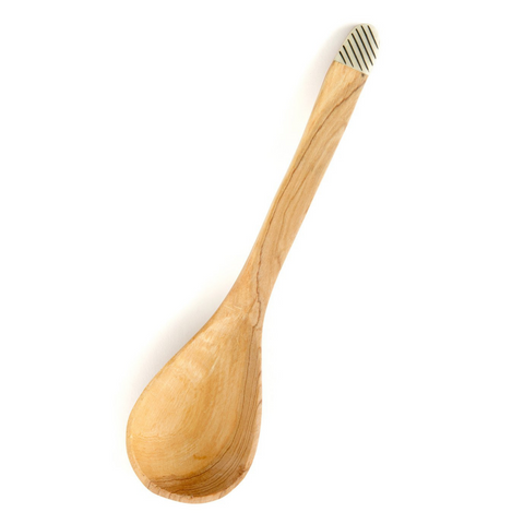 Kenyan Olivewood + Bone Cultured Serving Spoon