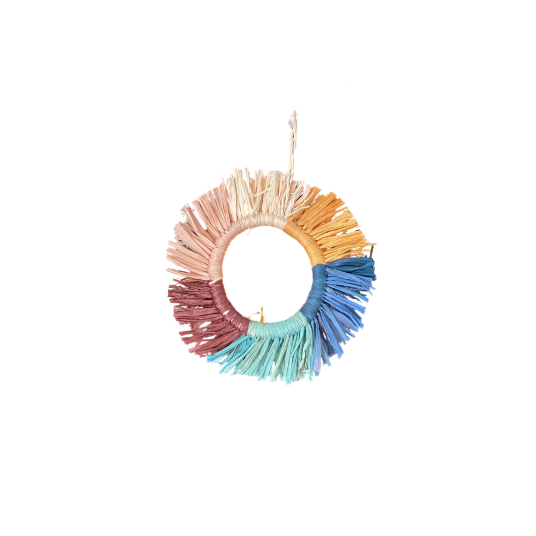 Fringed Hoop Ornament - Multicolor