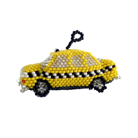 Beaded NYC Taxi Ornament