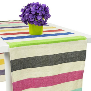 Nativa Handmade Cotton Table Runner - Multi Stripe