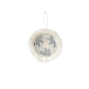 Geo Fringed Plate Ornament - Silver