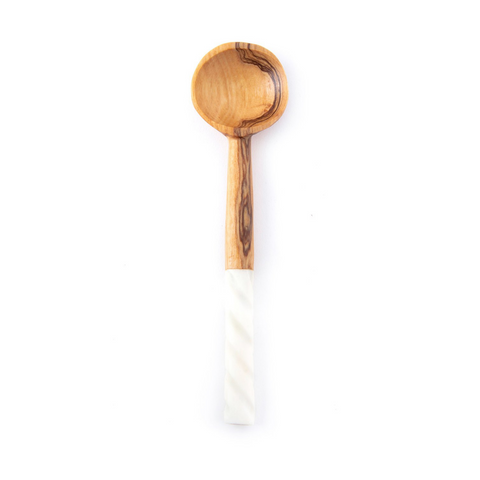 Kenyan Olivewood + Bone Spiral Handled Coffee Spoon