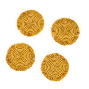 Fringed Coasters, Set of 4 - Sunset