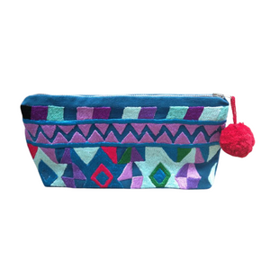 Embroidered Clutch - Ethnic Zig Zag