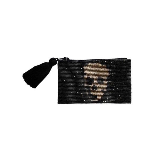 Beaded Coin Purse - Skull