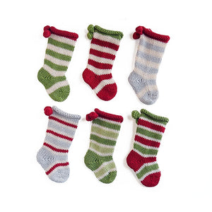Handknit Tiny Stocking Ornament - Assorted Colors