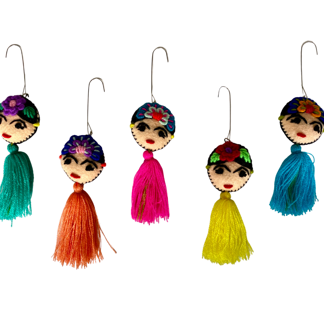 Guatemalan Frida Ornament - Assorted Colors