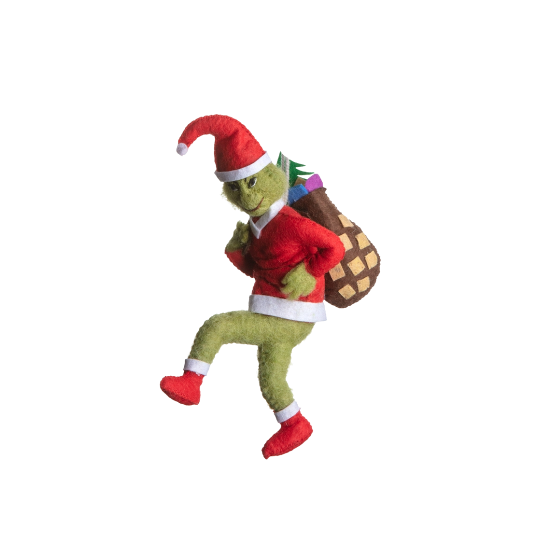 Grinch Santa Ornament