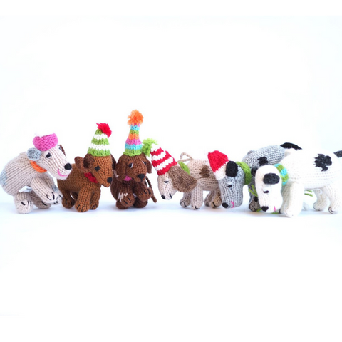 Handknit Dog Ornament - Assorted Colors