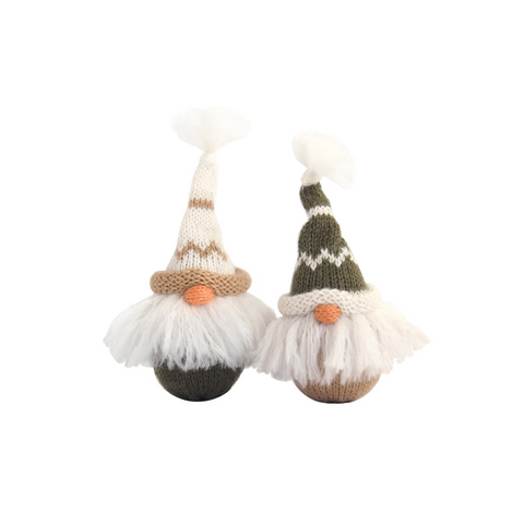 Handknit Gnome in Nordic Hat Ornament - Assorted Colors