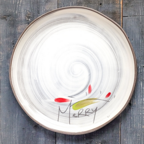 Handmade Round Plate - Holiday