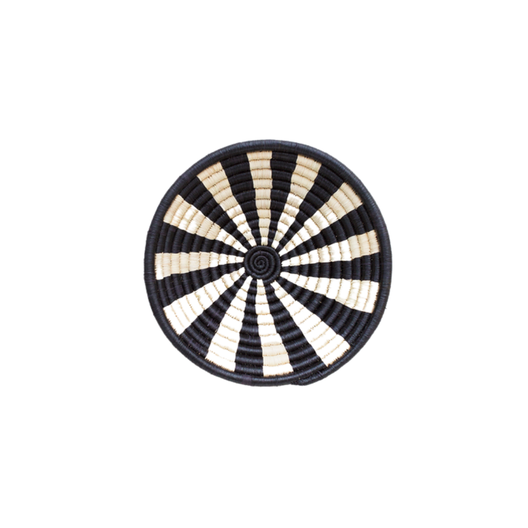 Mini Plateau Basket - Stripes Black + White