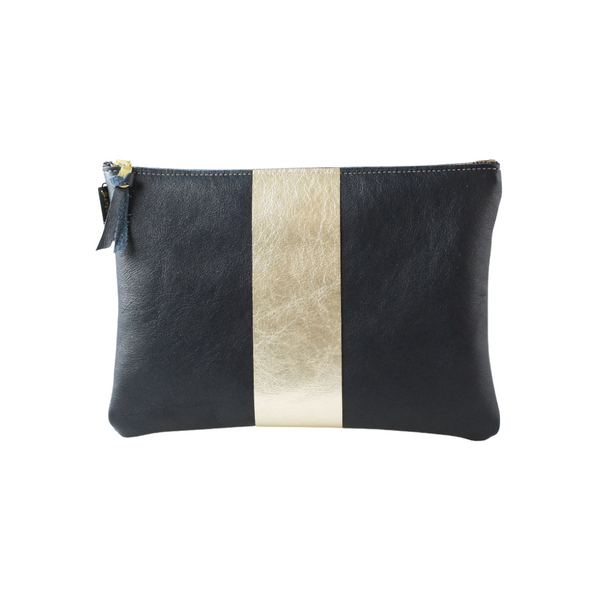 Monroe Striped Leather Pouch