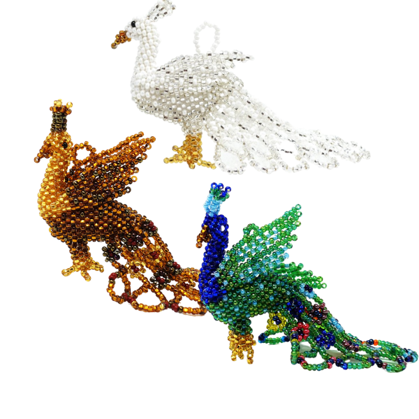 Beaded Peacock Ornament
