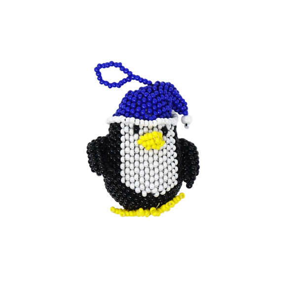 Beaded Penguins in Hats Ornament