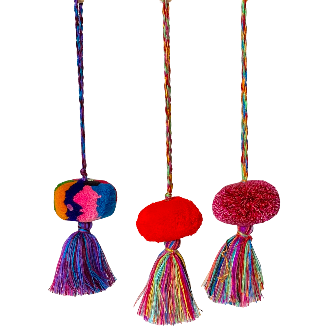 Guatemalan Medium Pom Pom Ornament - Assorted Colors