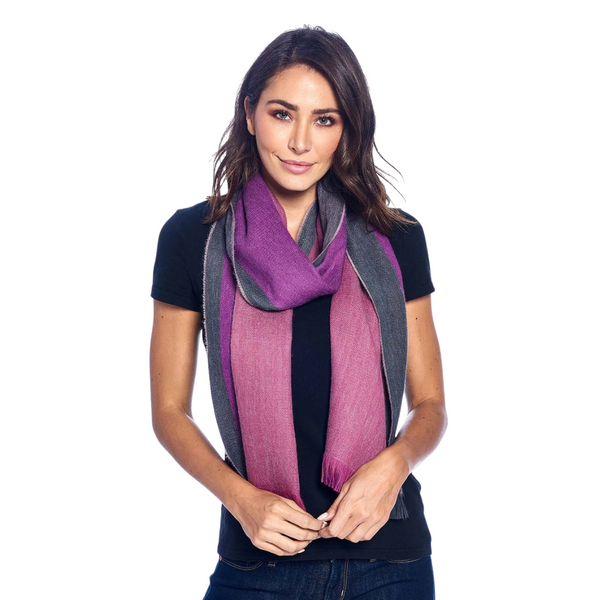 Reversible Alpaca Fringed Scarf