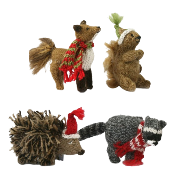 Handknit Woodland Creatures Ornaments